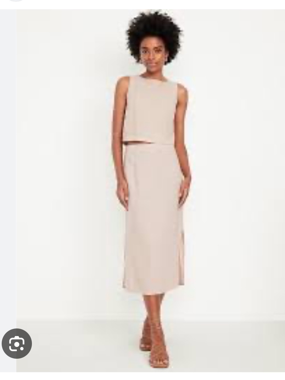 Old Navy Neutral Beige Midi Skirt